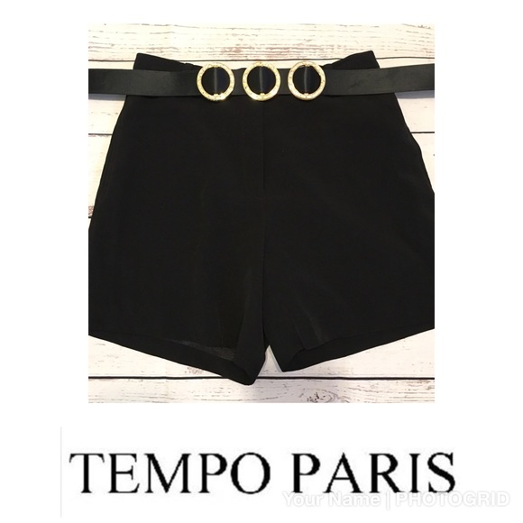 Tempo Paris Black Shorts Size 6 - Picture 1 of 4